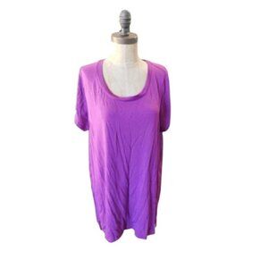 H by Halston Size 1X Plus Size Scoop Neck Purple Slinky Stretchy Top